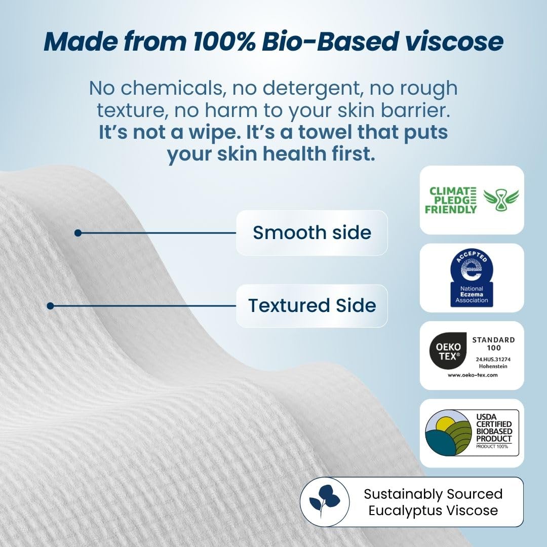 ODALLT™ Clean Towels XL – 100% USDA Biobased Face Towels