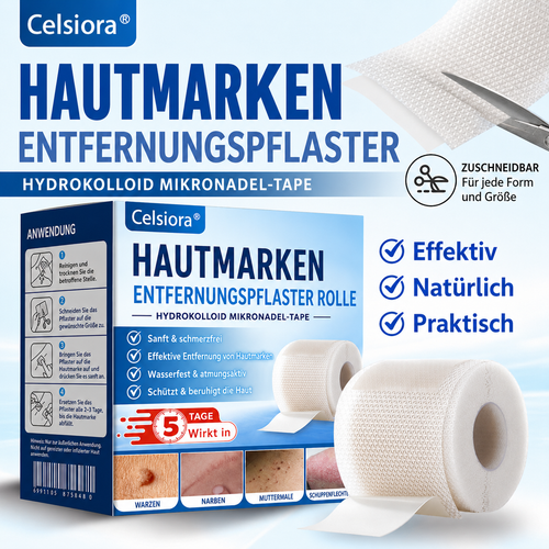🫧🌟Celsiora® Multi-Functional Microneedle Hydrocolloid Patch Roll | Unterstützt die Pflege von Hautanhängseln, Warzen & hartnäckigen Hautunreinheiten