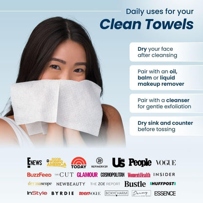 ODALLT™ Clean Towels XL – 100% USDA Biobased Face Towels